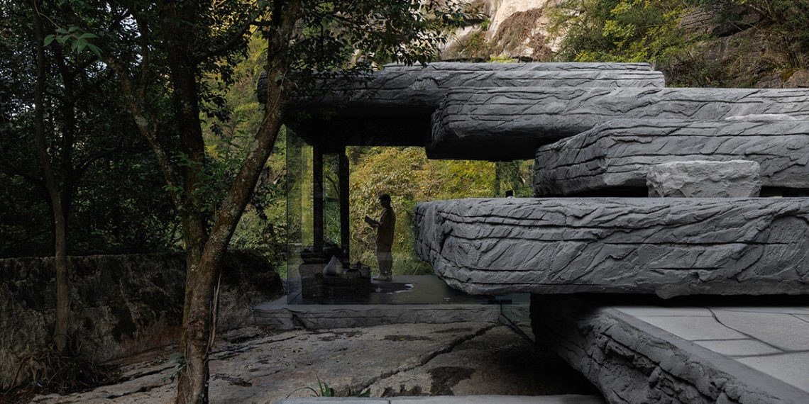 Dodesign carve the rhythmic stone path and the reflective pavilion within the retired Chinese language valley