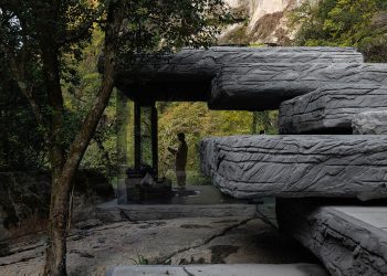 Dodesign carve the rhythmic stone path and the reflective pavilion within the retired Chinese language valley