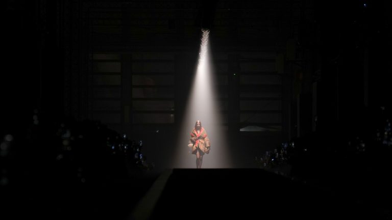 Versace struts assured assortment as rumors swirl that the Milan vogue mainstay is in the marketplace