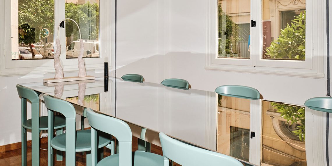 Terrazzo classic and textured travertine the type of Saint Athens the customized archive house