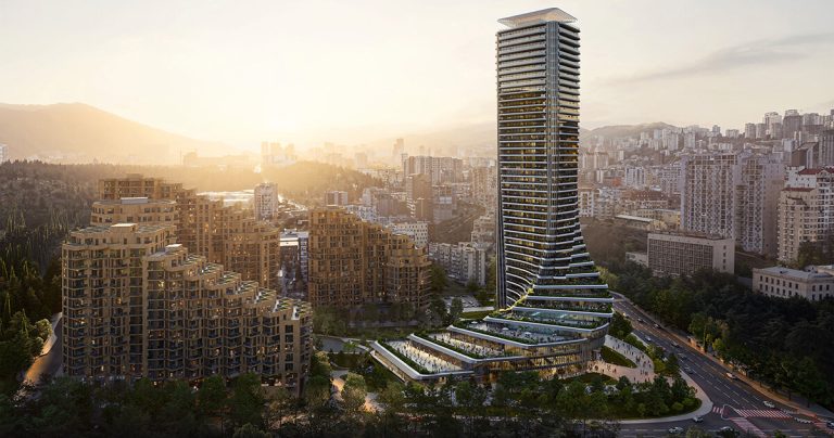 Cityzen tower of suis Hadid architects grew in Tbilisi, Georgia