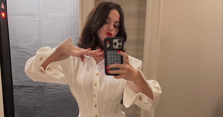Selena Gomez’s Stylish Spring Type: White Outfits With Crimson Accents