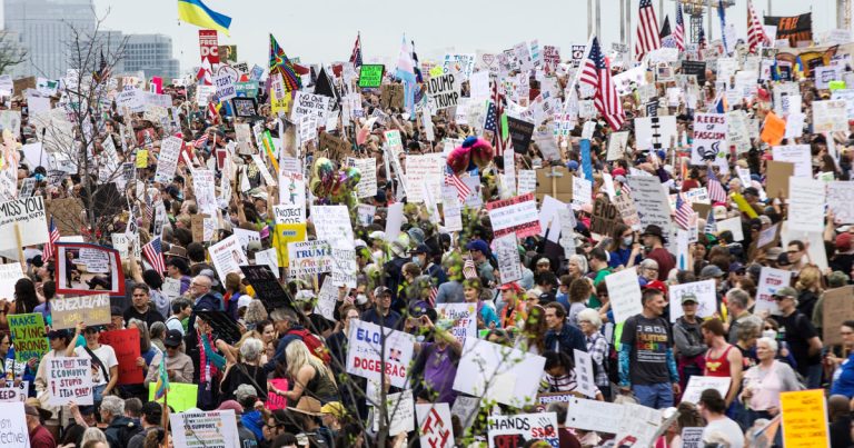 Demonstrators collect in “handicrafts” protests in opposition to Trump coverage and authorities cuts performed by Muschus