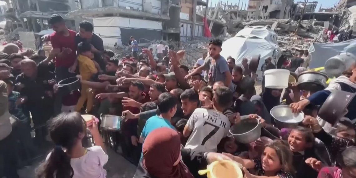 Gaza residents battle to acquire meals as Israeli navy exercise expands