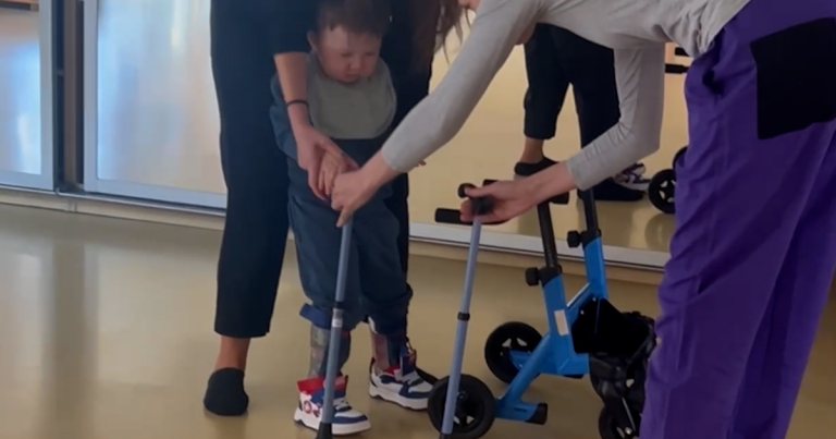 Boy with uncommon syndrome walks for the primary time – WFXG