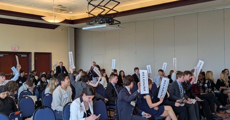 Westminster college students deal with international politics in mannequin a | tidings