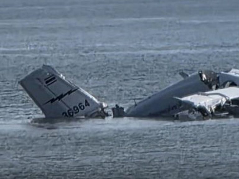 A police airplane crashed throughout a parachute check and has lifeless