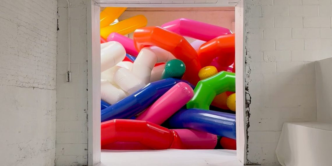 CJ Hendry turns Brooklyn warehouse into blobes stuffed with balloons