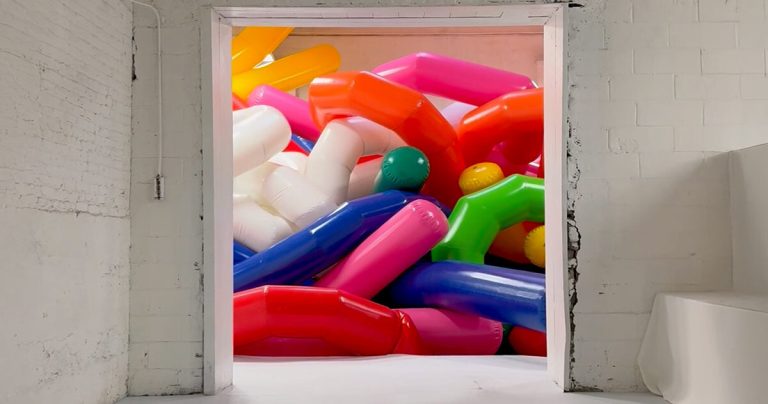 CJ Hendry turns Brooklyn warehouse into blobes stuffed with balloons