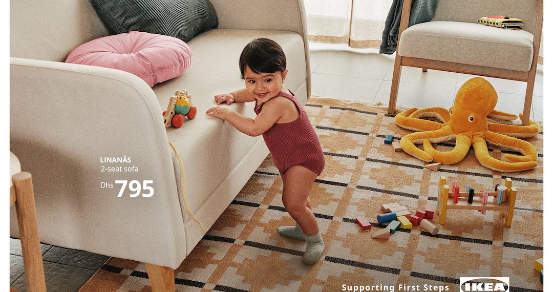IKEA highlights its furnishings like child colleagues to take their first steps