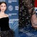 Lily Collins Attends Breakthrough Prize Sporting Mesh Armani Pumps