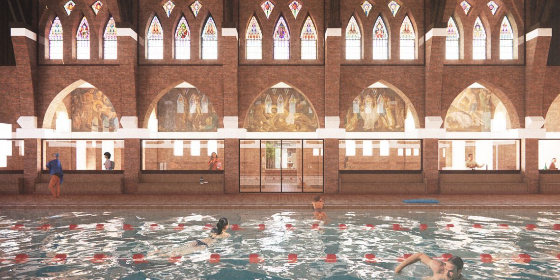 MVRDV intends to renovate the Dutch church within the public pool