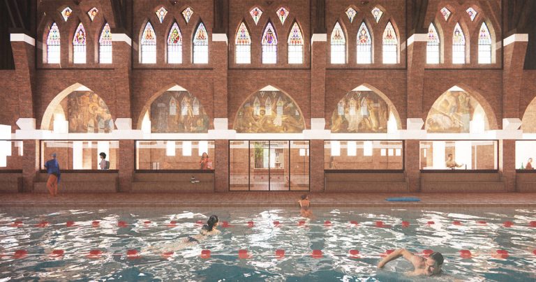 MVRDV intends to renovate the Dutch church within the public pool