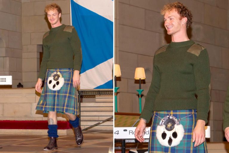 Daniel Penny makes debut as a mannequin by strolling on NY runway wearing kilt