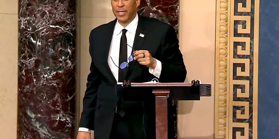 Cory Booker breaks the recording for the longest speech by the Senate when he calls for resistance to Trump