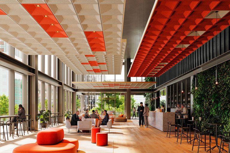 Turf combine acoustic efficiency + design to show ceilings