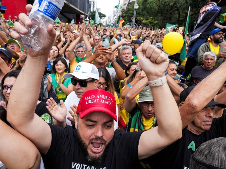 Jair Bolsonaro leads a protest in San Pablo after being accused of a coup try