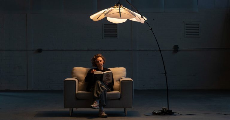 Dwelling Lighting of Vouw Studio blooms like a flower in response to human motion