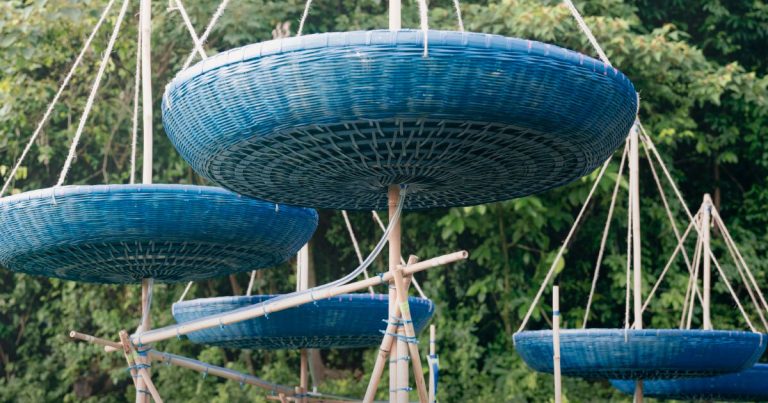 5 baskets of drops of blue channel water studio harvest rainwater