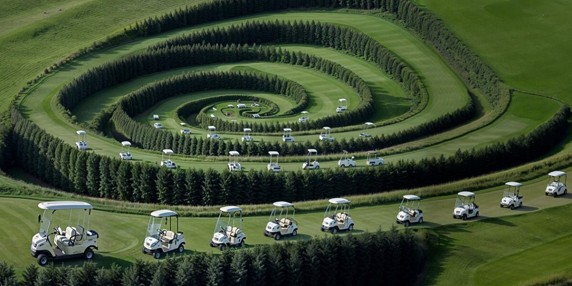 Ulises digital pictures of the studio Hypnotic procession of golf carts