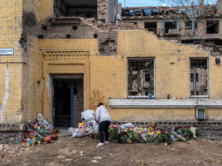 A Russian rocket destroyed this Kyiv condo and a group of the service agent