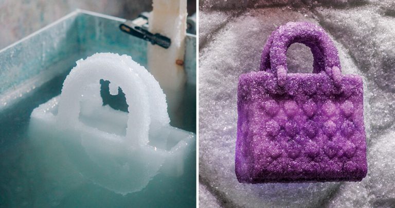 Isaac Monté grows artifacts crystallized from purses woman dior