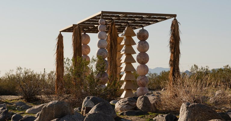 Kapwani Kiwanga builds a formed shadow shelter for X Desert