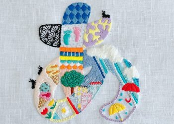 Tomoko Kubo double hiragani embroidery as Japanese -Colossal Studying Gadgets