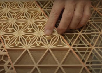 Surrender Previous Japanese artwork in Kumiko, a wood -colossal carpentry method