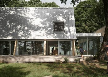 Workshop Pierre Thibault introduces luminators within the A-Body Quebec residence wearing wooden