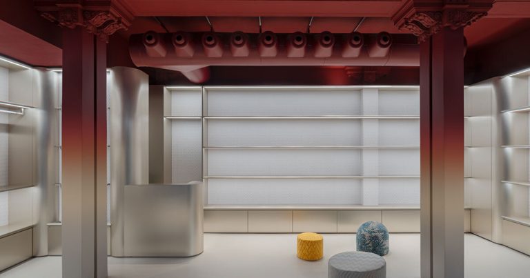 Metallic envelopes with satin gradient, Missoni Dwelling Boutique de Lit Studio