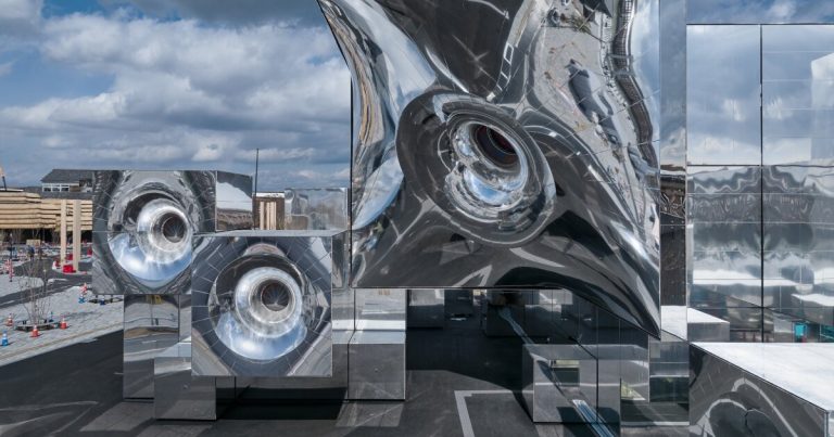The reflective pavilion, primarily based on Voxel, bodily and digitally blur at Expo 2025 Osaka