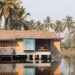 The homes within the pond designed from the land blocks float above the earth and water in India