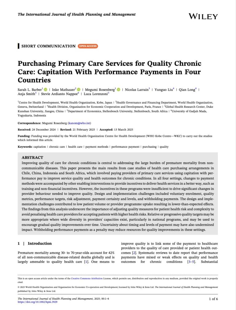 Will paying healthcare suppliers for higher high quality care result in higher well being outcomes?