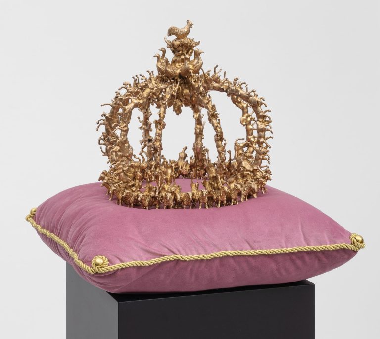 Bronze wreaths formidable by Marianna Simnett Conjure the elegant -colossal delusion and female