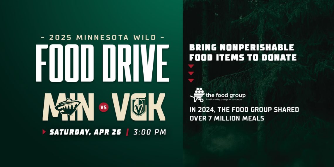 Minnesota Wild to Host Meals Drive on Saturday, April 26