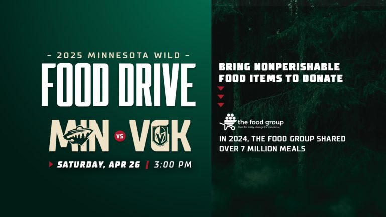 Minnesota Wild to Host Meals Drive on Saturday, April 26