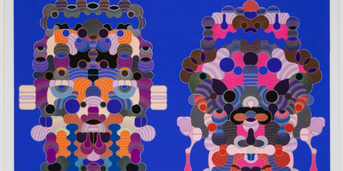 Geometric geometric scaffolding buildings Portraits of Geoffrey Todd Smith Guache and-Artwork