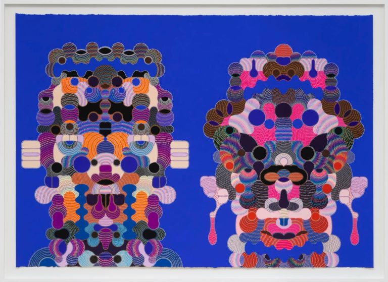 Geometric geometric scaffolding buildings Portraits of Geoffrey Todd Smith Guache and-Artwork