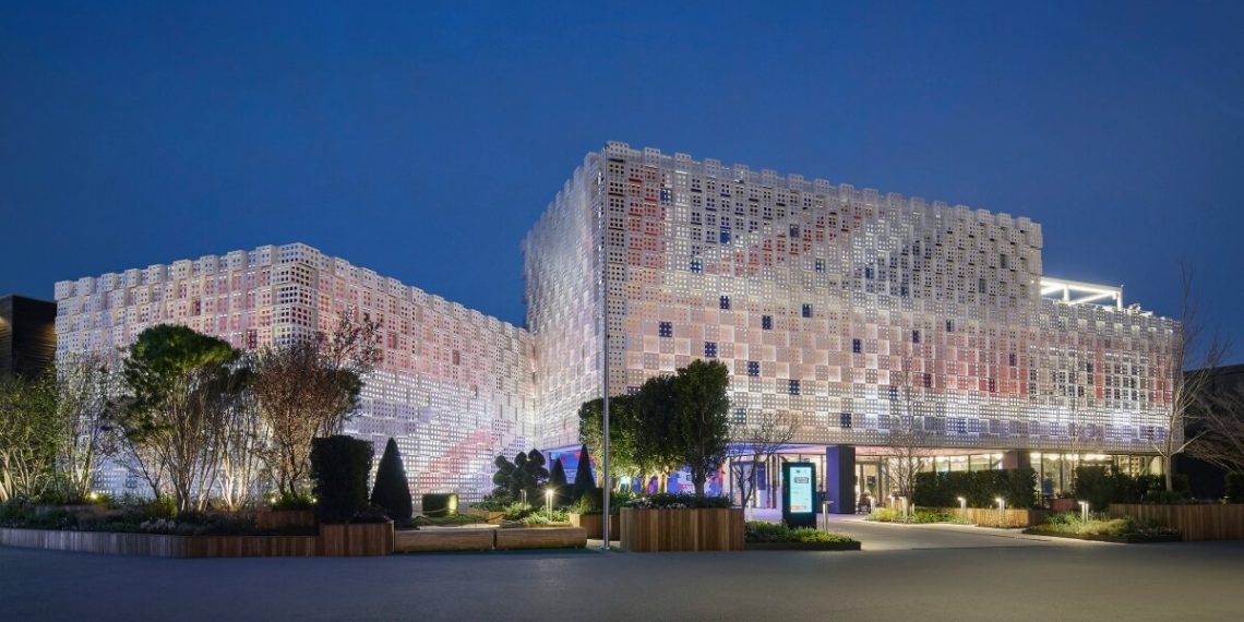 The aluminum pores and skin of the UK pavilion of Woo remembers its industrial heritage at Expo 2025 Osaka