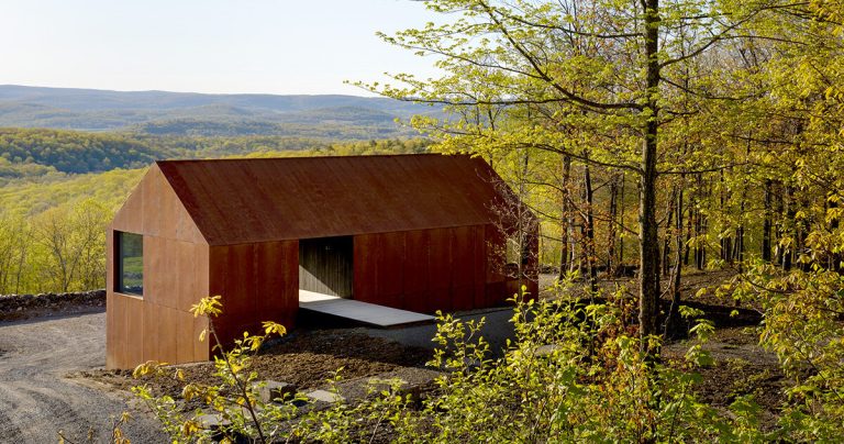 In Uptate New York, Worrell Yeung’s Ridge Barn is wrapped in a metal pores and skin
