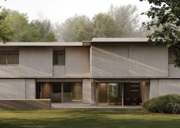 Yama Architects’ Home Wa Searches Two elongated volumes on stone plinth in Belgium