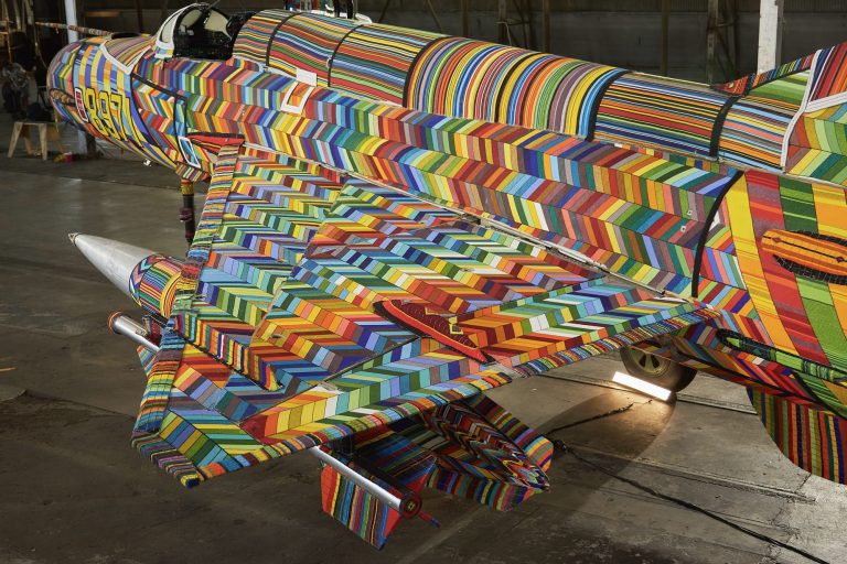 5 years changing into, a MIG-21 battle jet receives a glow from tens of thousands and thousands of glass-color beads