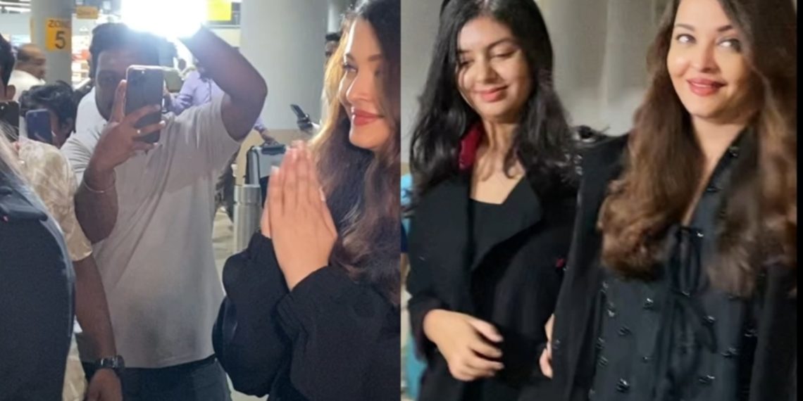 Aishwarya Rai greets paparazzi with folded fingers at Mumbai airport, retains Aaradhya shut as they return from Cannes | Bollywood
