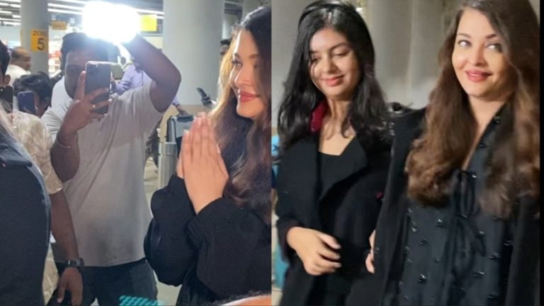 Aishwarya Rai greets paparazzi with folded fingers at Mumbai airport, retains Aaradhya shut as they return from Cannes | Bollywood