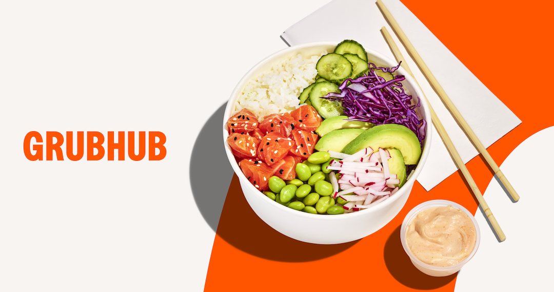 Grubhub digs in a newly daring look, with a extra juicy and brighter visible makeover