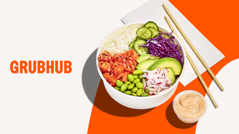 Grubhub digs in a newly daring look, with a extra juicy and brighter visible makeover