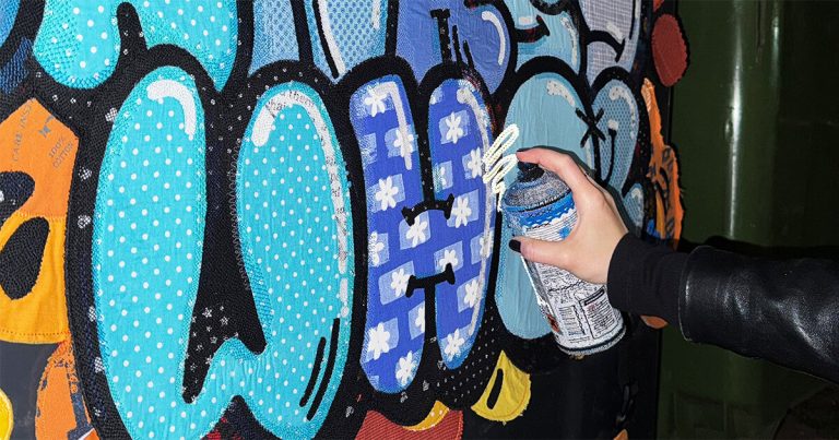 Alicja Kozłowska stitching the revolt on streets with the collection of embroidered graffiti