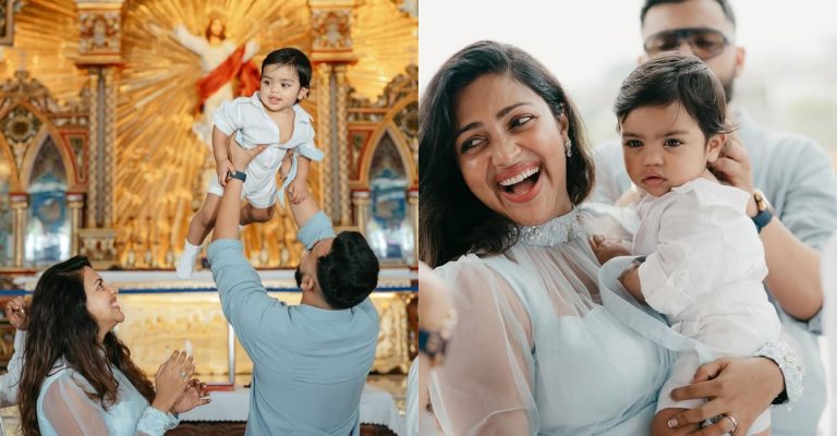 Amala Paul shares photos from son Ilai’s baptism ceremony