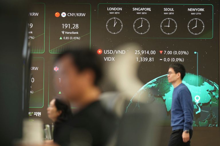 The shares of the world are blended after a Japanese authorities bond public sale falls flat